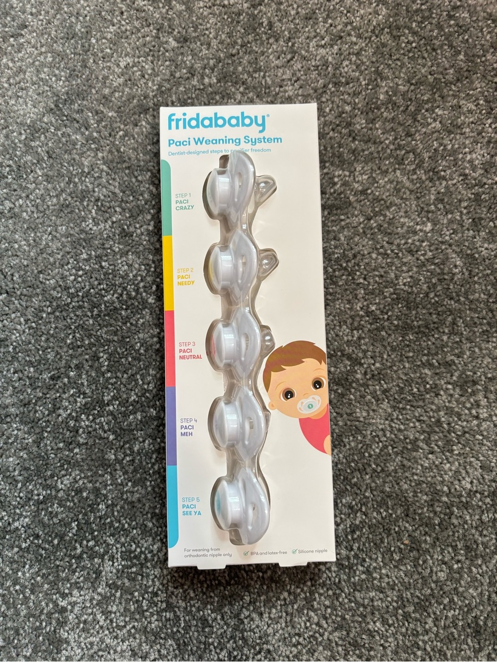 fridababy White Paci Weaning System - 5-Stage Silicone Pacifiers